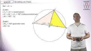 Meetkunde  Bewijs stelling van Thales  WiskundeAcademie [upl. by Herb]