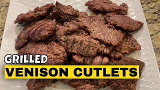 Venison Cutlets on the Kamado Joe  Venison Strips  Grilled Deer Steaks [upl. by Nachison]