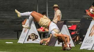 The art of flip throws Colorado womens soccer explains highflying feat [upl. by Nahtanha]