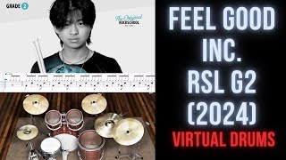 Feel Good Inc  Rockschool Grade 2 Drums 2024 [upl. by Ahtamas]