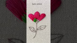 Padded satin stitch flower embroidery [upl. by Langham310]