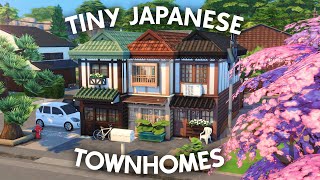 Tiny Japanese Townhomes  The Sims 4 Speed Build [upl. by Bliss]