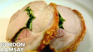 Roasted Rolled Pork Loin with Lemon and Sage  Gordon Ramsay [upl. by Arebma]