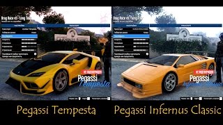 GTA 5 DLC  New Pegassi Infernus Classic VS Pegassi Tempesta Old VS New D [upl. by Darrelle]