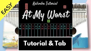 At My Worst  Pink Sweat  Kalimba Tutorial amp Tab Easy [upl. by Llirred]