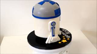 R2D2 Robot Shape Cake Example [upl. by Elmaleh]