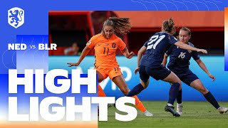 Highlights OranjeLeeuwinnen  WitRusland 2862022 WKkwalificatie [upl. by Irv]