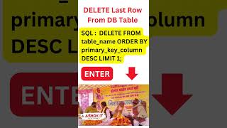 Delete Last Row From Database Table using SQL Query [upl. by Itisahc]