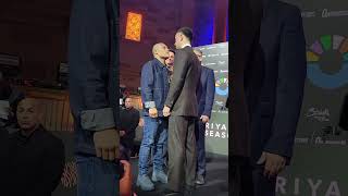 ISAAC CRUZ VS JOSE VALENZUELA INTENSE FIRST FACE OFF PITBULL REFUSES TO SHAKE HANDS [upl. by Coit]