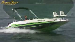 PowerBoat TV Reviews the 2019 Legend Vibe D20 Fibreglass Deck Boat [upl. by Eustis]