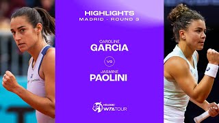 Caroline Garcia vs Jasmine Paolini  2024 Madrid Round 3  WTA Match Highlights [upl. by Eula942]