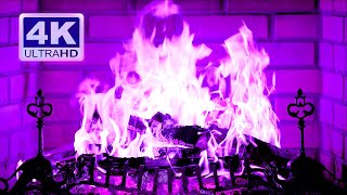 🔥 PURPLE FIREPLACE 4K Ultra HD Halloween Ambience [upl. by Reste197]