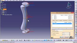 Catia Tutorial12 Multi Section Solid Part II [upl. by Halueb867]