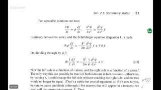 Griffiths Intro to Quantum Mechanics Section 21 [upl. by Enimzaj]