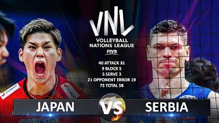 Japan vs Serbia  Mens VNL 2024 [upl. by Femmine]