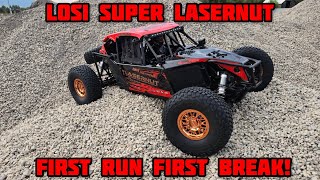 Losi Super Lasernut 16 rock racer first run and break and overview [upl. by Inimak562]