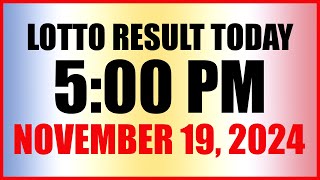 Lotto Result Today 5pm November 19 2024 Swertres Ez2 Pcso [upl. by Hyatt36]