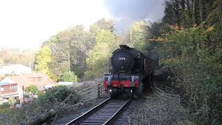 quotMorayshirequot climbing past Lower Kinneil Boness and Kinneil Railway 18th October 2014 [upl. by Day371]