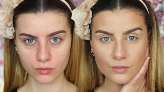 Base VISO Pelle PERFETTA come Photoshop 2016 Coprire OCCHIAIEBRUFOLIROSSORI  Make up Tutorial [upl. by Sabra]