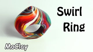 How to make a Swirl Ring  Polymer clay tutorial [upl. by Nielson]