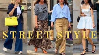 Milan’s Best Street Style Moments•Unique Italian Fashion Summer 2024•Unmissable Fashion Trends [upl. by Yelyak]