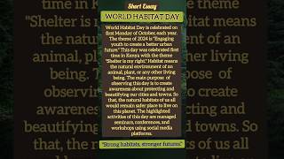 Short Essay on World Habitat Day shortessay worldhabitatday habitat englishessay 10linesessay [upl. by Anilek]