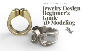 Beginners Guide to Designing a Horseshoe Ring in Rhinoceros 3D Jewelry CAD Tutorial 445 [upl. by Rivers]