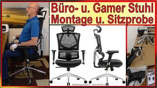 SIHOO M90D Bürostuhl  Unboxing Montage Test  Gaming Stuhl auch für große Gamer  Home Office Test [upl. by Ellehsat223]