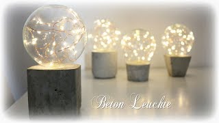 Beton Leuchte mit LED Lichterkette  DIY  Concrete Lamp eng sub [upl. by Madlen]