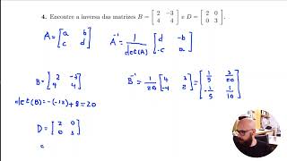 Exercícios Semana 11 CM303 Determinantes Matrizes Inversas e Sistemas Lineares [upl. by Aineles411]