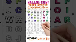 Halloween Word Search Coloring Book on amazon halloween halloween2024 coloringbook coloring [upl. by Edyaw]