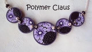 Collana dischetti fioriti fimo tutorial polymer clay tutorial [upl. by Acyre276]