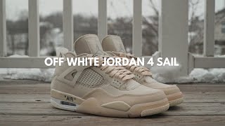 Air Jordan 4 Off White Military Blue Neutral Grey FV5029 141 [upl. by Nutsud]