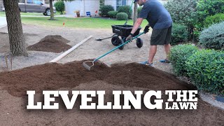 How to Level Your Lawn the Easy Way  Lawn Leveling with Topsoil  Front Yard Renovation [upl. by Narah]