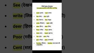 quotHomophonesसमान ध्वनि लेकिन अर्थ भिन्नquot  Easy to learnhomophones englishgrammar spokenenglish [upl. by Madelaine]