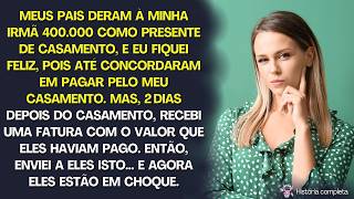 Meus pais deram à minha irmã 400 000 como presente 2 dias depois do casamento recebi uma fatura [upl. by Guinevere]