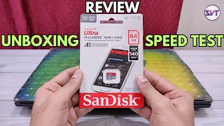 Sandisk Ultra 64GB SD Card  Unboxing Review amp Speed Test  Upto 140Mbs Speed 509rs [upl. by Anivlac]