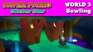 Paper Mario Sticker Star  World 3  Bowling Nintendo 3DS Gameplay Walkthrough [upl. by Araet]