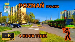 ⁴ᴷ⁶⁰ 🇵🇱 Poznan Poland  4 Hour Walking Tour Around City Of Poznan 4K [upl. by Jorry674]