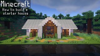 Minecraft How to build a Survival House  Using diorite  Easy Starter House Tutorial [upl. by Neik]