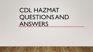 2023 CDL Hazmat Endorsement Test Questions amp Answers  Study Guide Updated [upl. by Nohsyar]