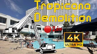 Tropicana Demolition Team 🔴 Full Work Day 8 Hours PreImplosion lasvegas tropicana [upl. by Handel]