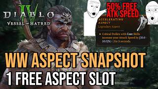 BUG Whirlwind Snapshots Accelerating with Unequip Aspect  Diablo 4 Vessel Of Hatred  Barbarian [upl. by Aihsekat]