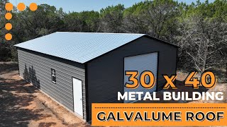 30x40 Metal Building in Glen Rose Texas with Galvalume Roof  WolfSteel Buildings [upl. by Airdnas]