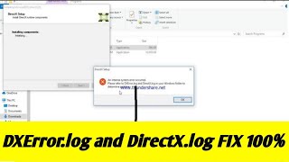 DXerror log and DirectX log error in window 10 fixan internal system error occured fix [upl. by Tennek]