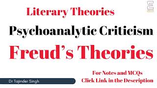 Psychoanalytic Criticism Freud’s Theories  Literary Theory  NTA NET PGT English [upl. by Enneiluj]