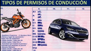 TIPOS DE PERMISOS DE CONDUCIR [upl. by Aggy]