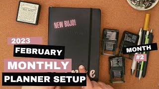 February 2023 Monthly Setup  New Bullet Journal Setup [upl. by Hagep999]