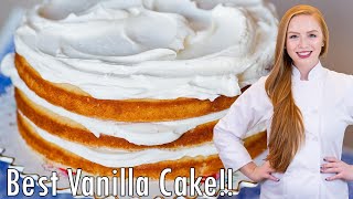 The BEST Vanilla Cake Recipe Perfect for Cakes amp Cupcakes [upl. by Nayr]