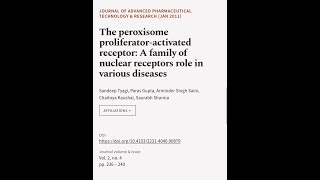 The peroxisome proliferatoractivated receptor A family of nuclear receptors role in  RTCLTV [upl. by Aneled729]